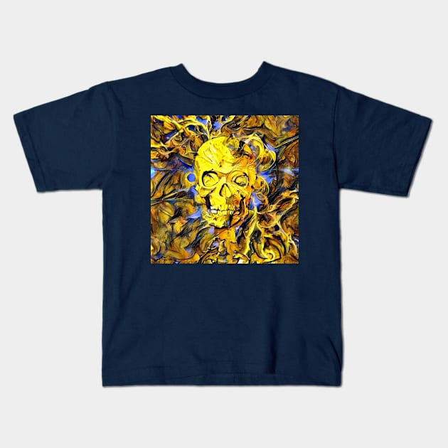 Human skull painting Kids T-Shirt by rolffimages